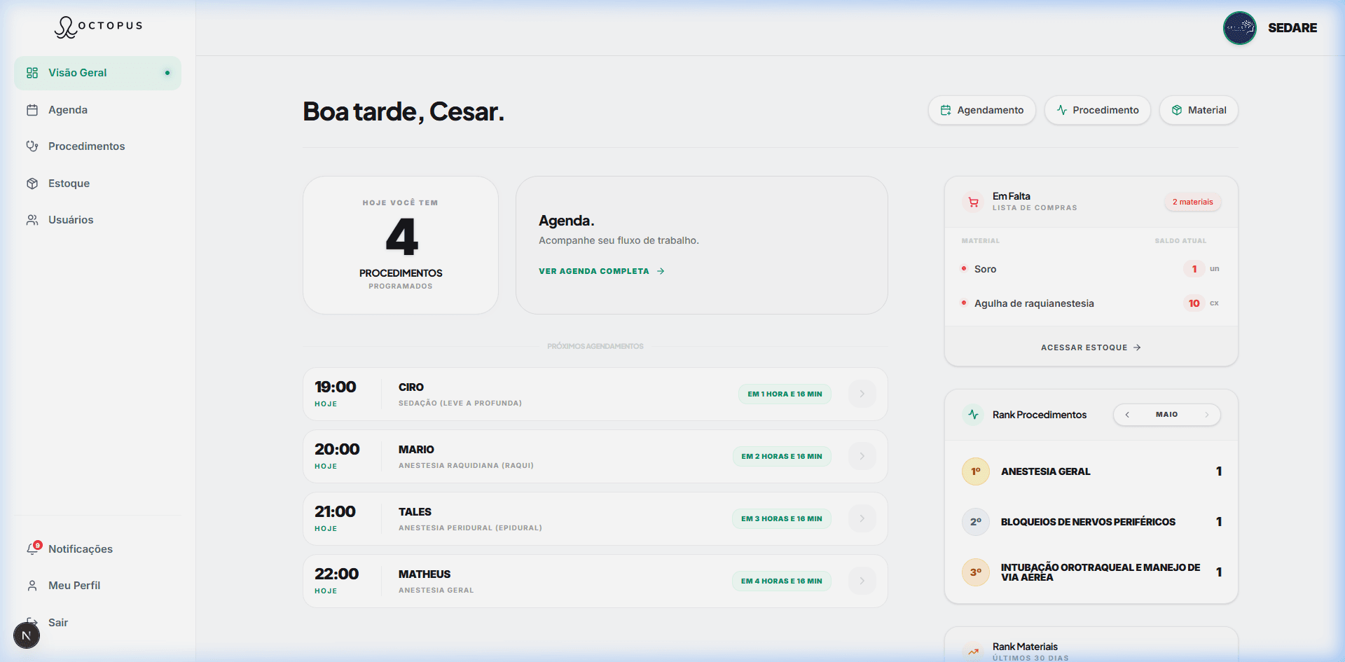 Octopus Dashboard